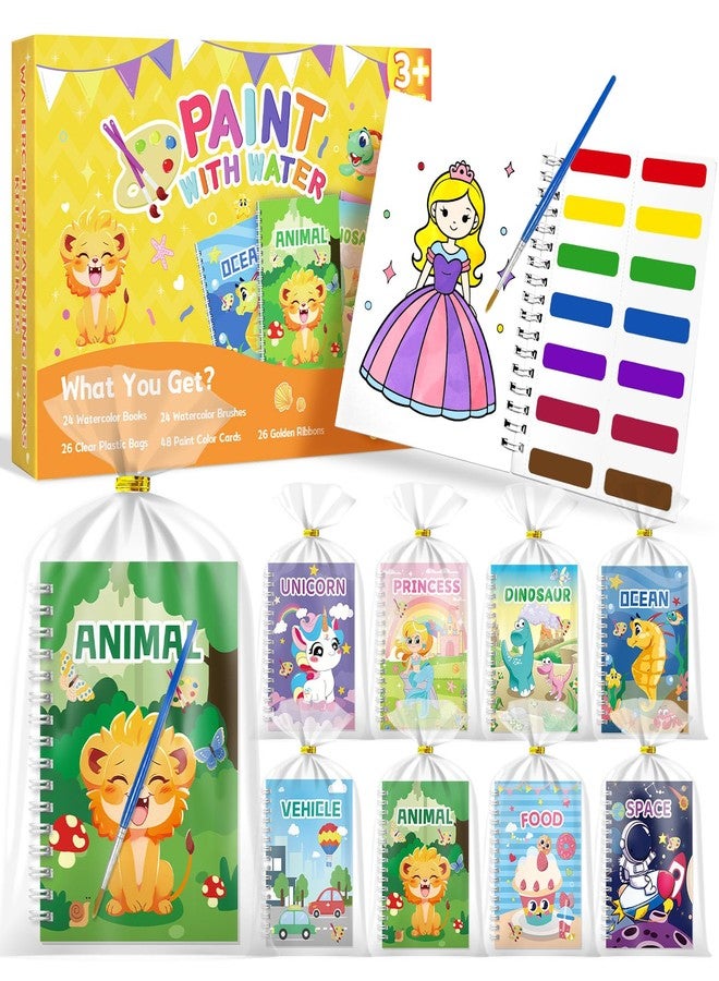 SOCOLER 24 Water Coloring Books for Kid Party Favors 3-5, Bulk Mini Water Painting Book for Toddlers Ages 4-8, Paint with Water Books for Boys and Girls - Image 1